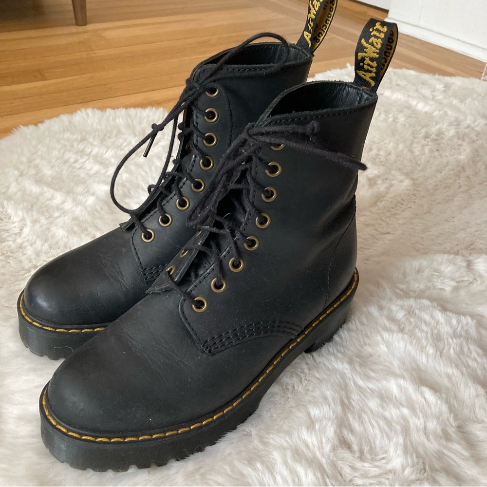 Dr. Martens Shriver Platform Lace Up Leather Boots